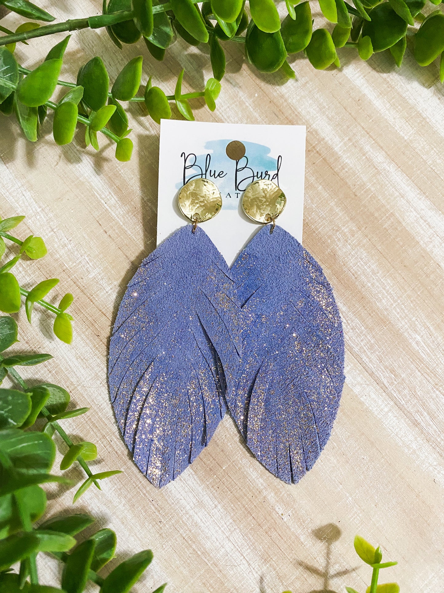 Baby Blue Suede Feather
