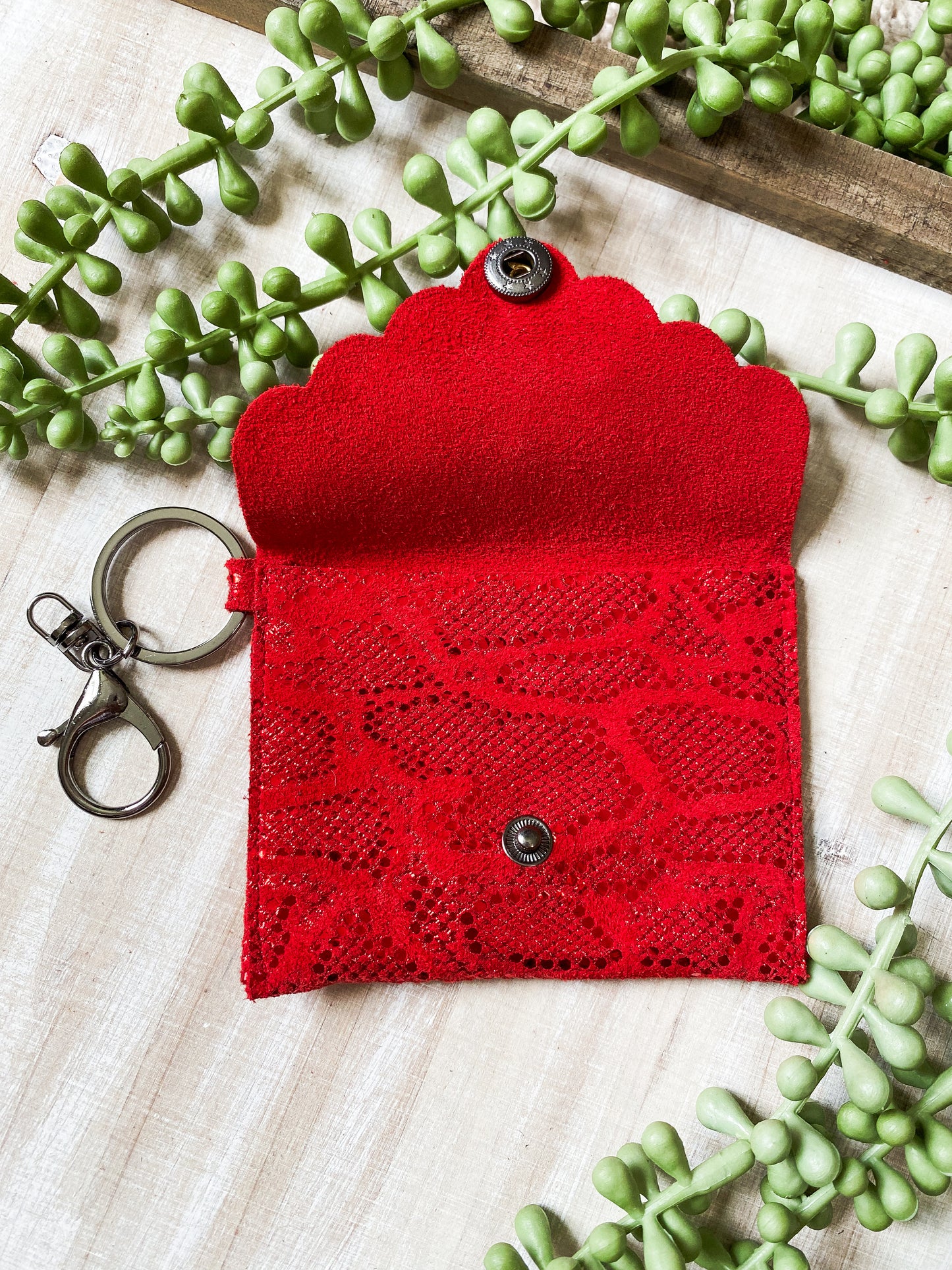 Red Shimmer Snake Skin