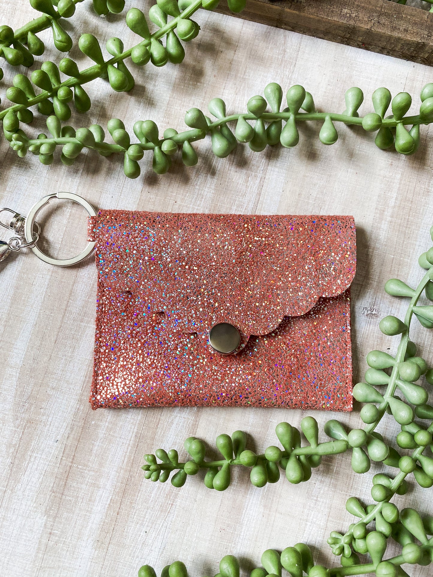 Coral Iridescent Sparkles