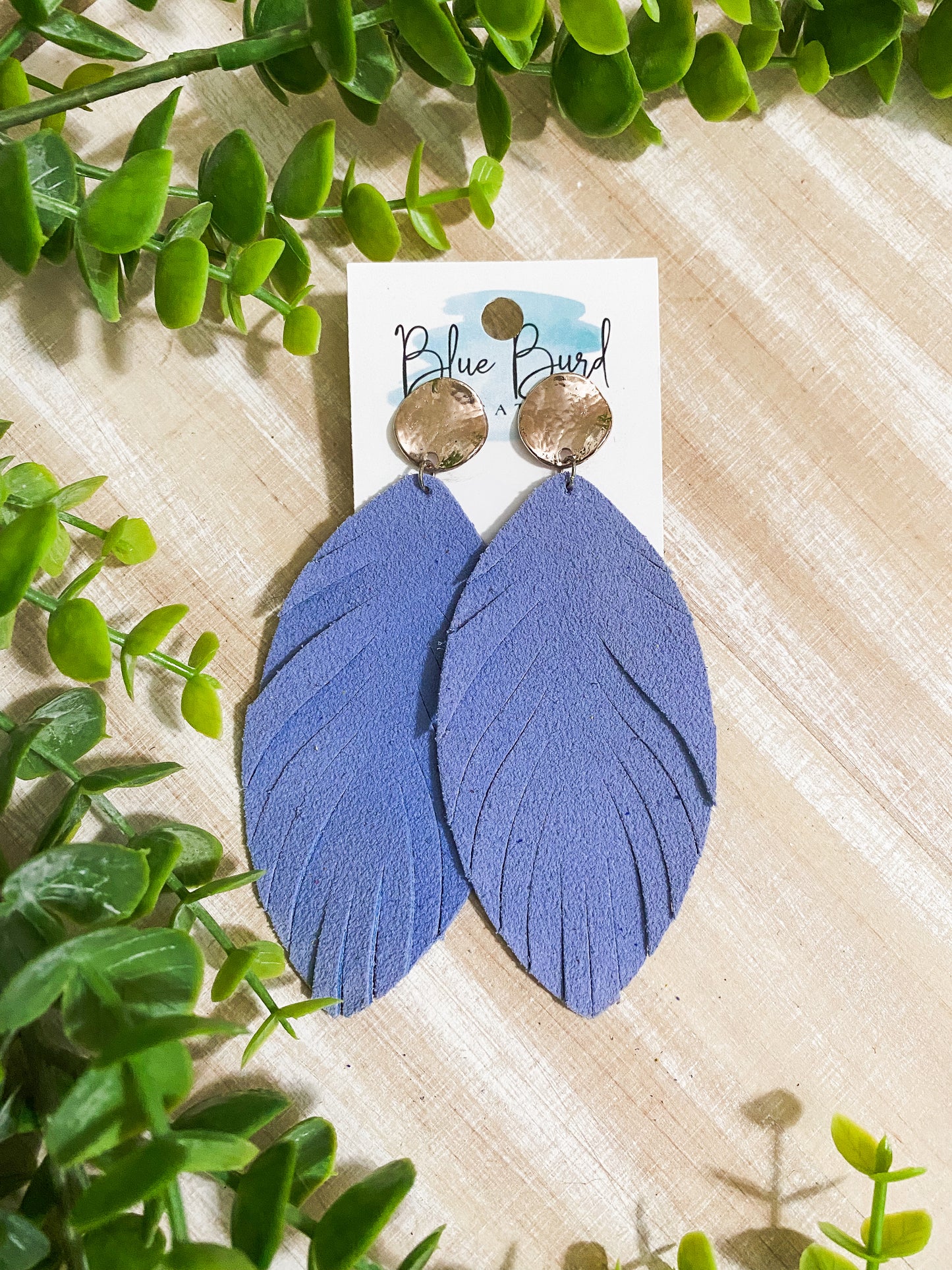 Baby Blue Suede Feather