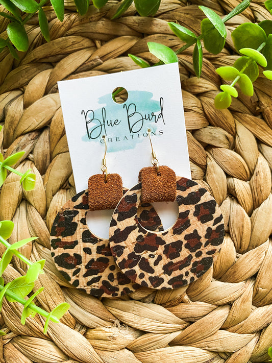 Leopard Cork Hoops