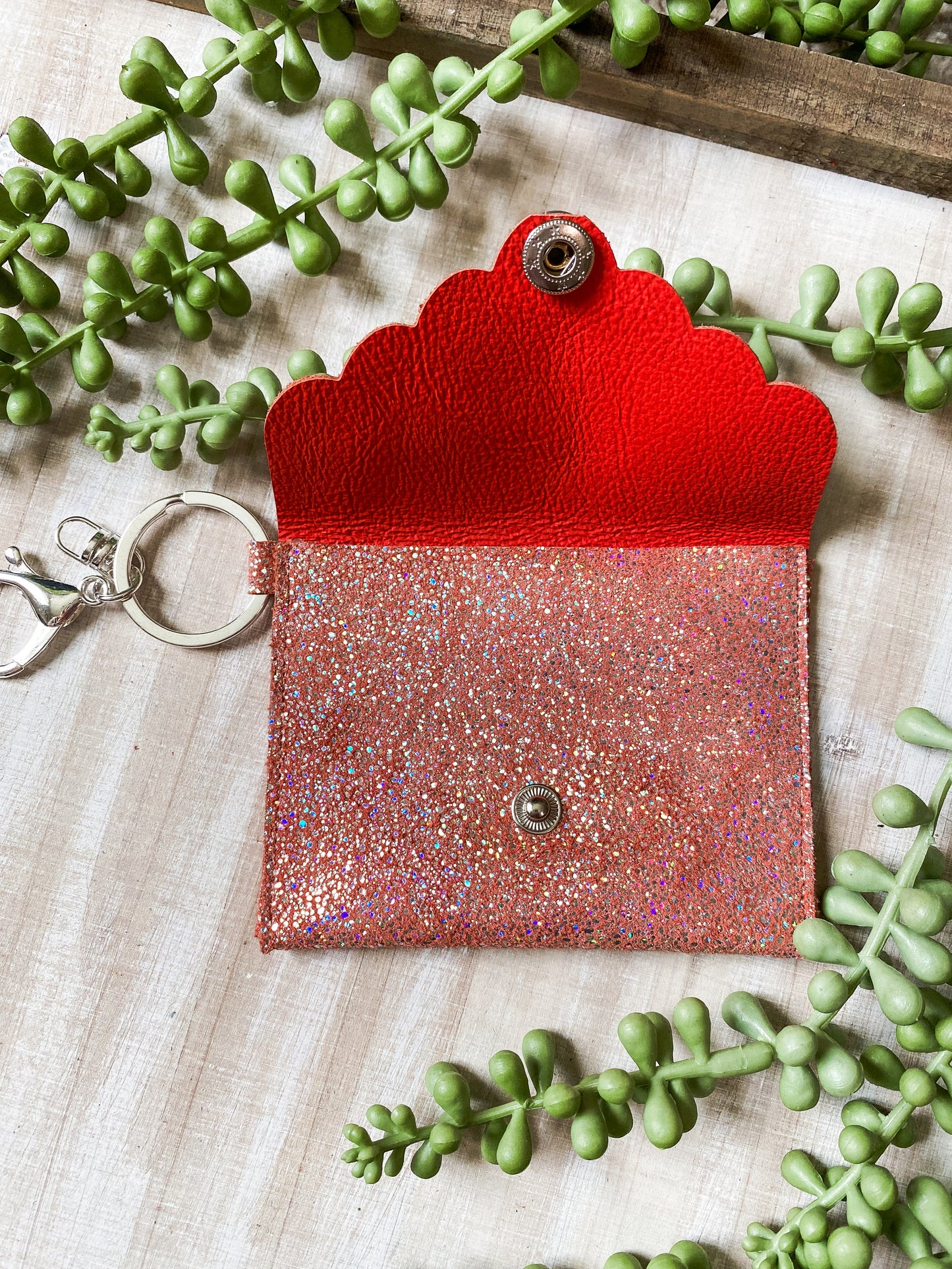 Coral Iridescent Sparkles