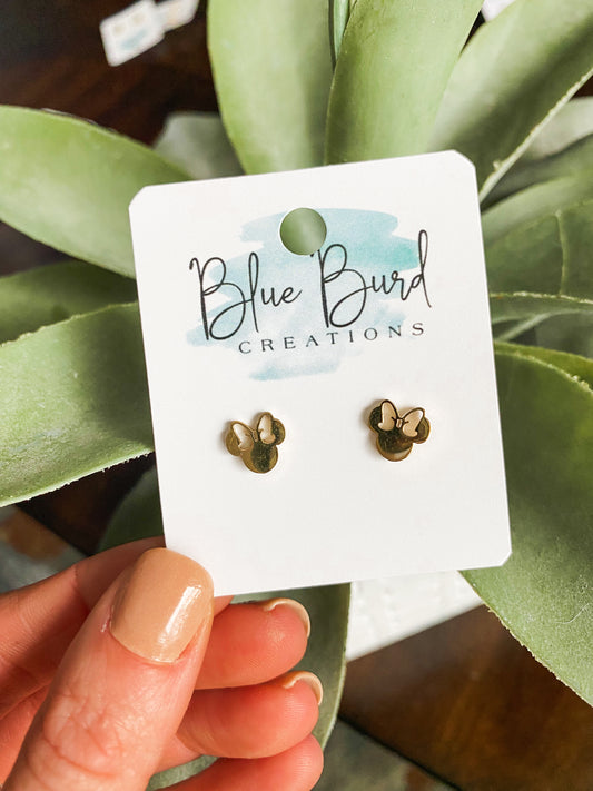 Gold Minnie Studs