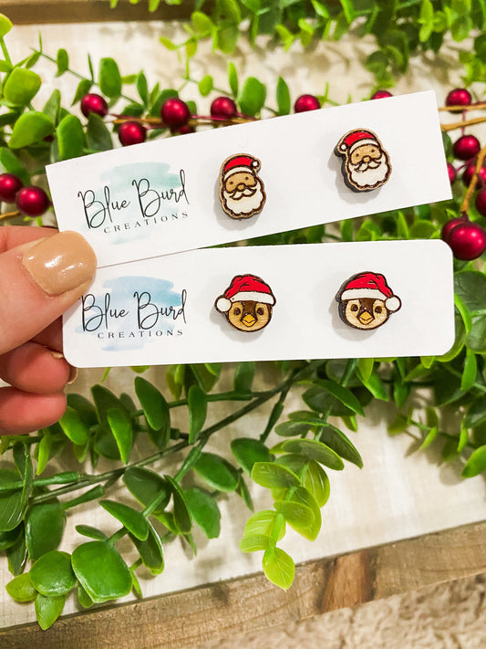 Santa & Penguin Studs