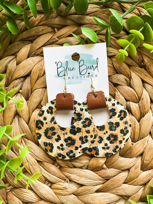 Leopard Cork Hoops
