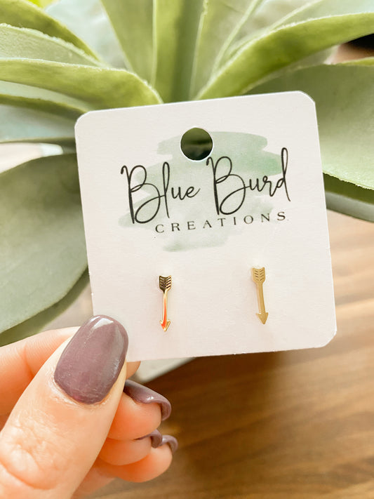 Gold Arrow Studs