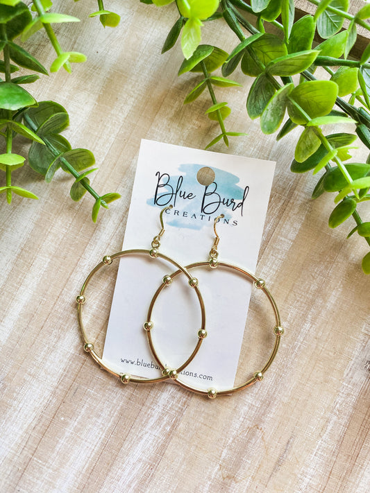 Dotted Gold Hoops