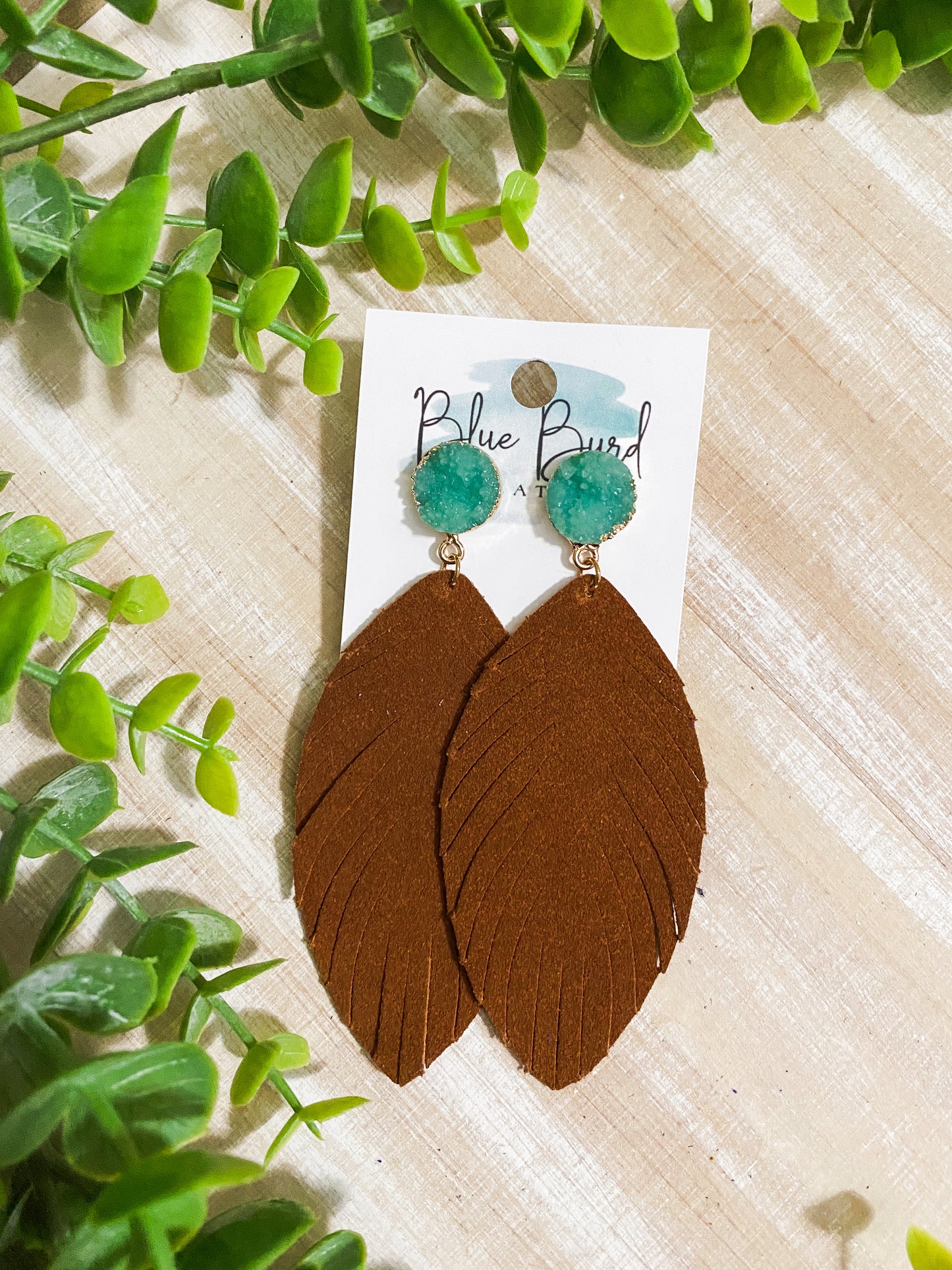 Boho Suede Feather