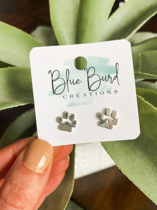 Paw Print Studs