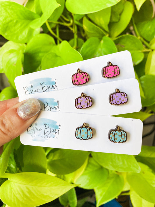 Dotted Pumpkin Studs