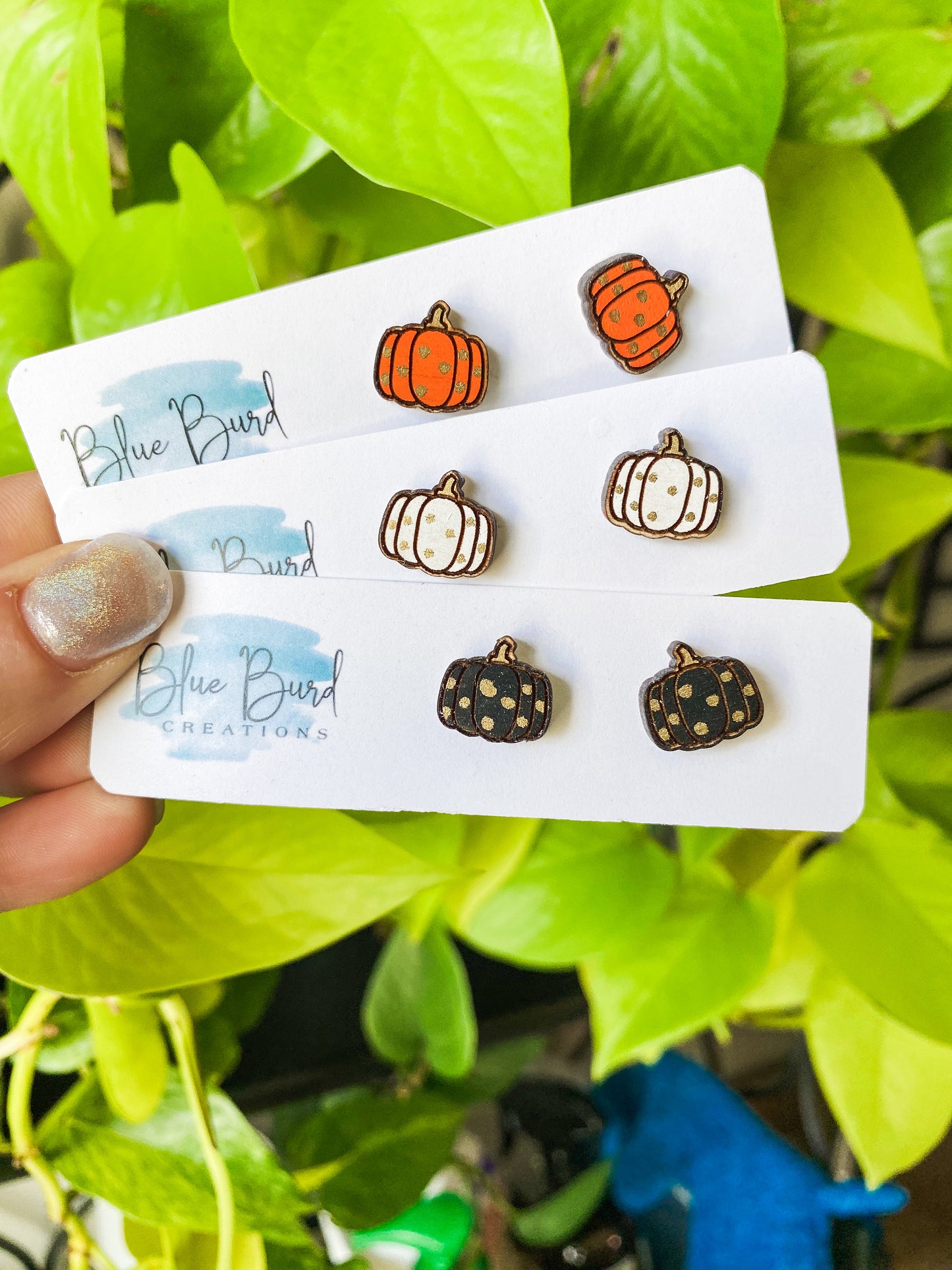 Dotted Pumpkin Studs