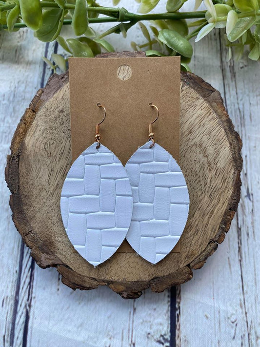 White Basket Weave Leather