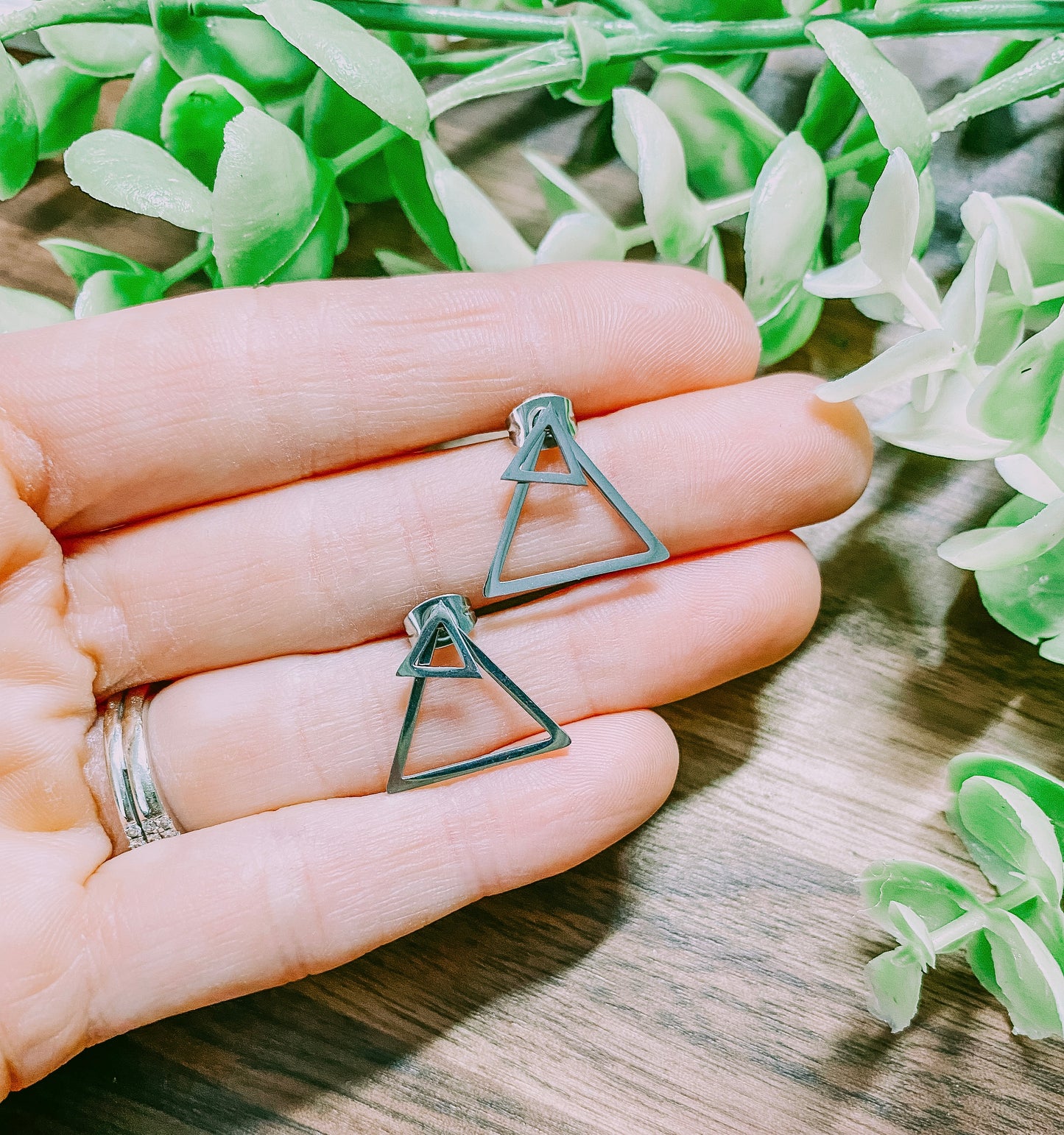 Triangle Ear Jacket Studs