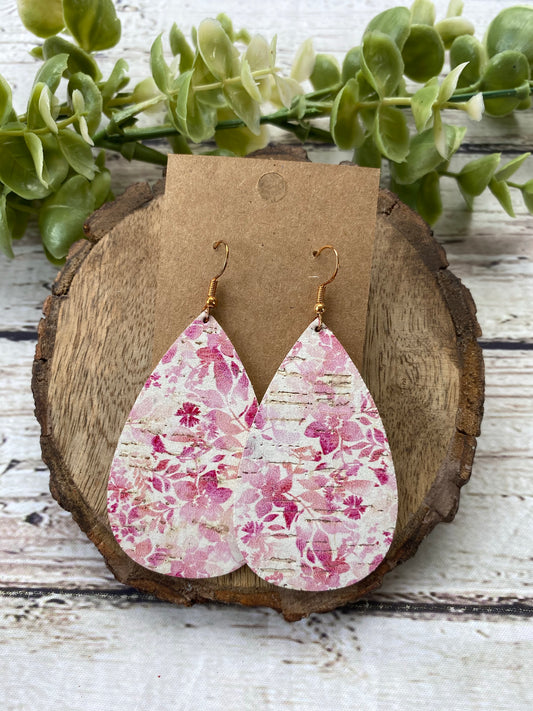 Pastel Pink Floral Teardrops