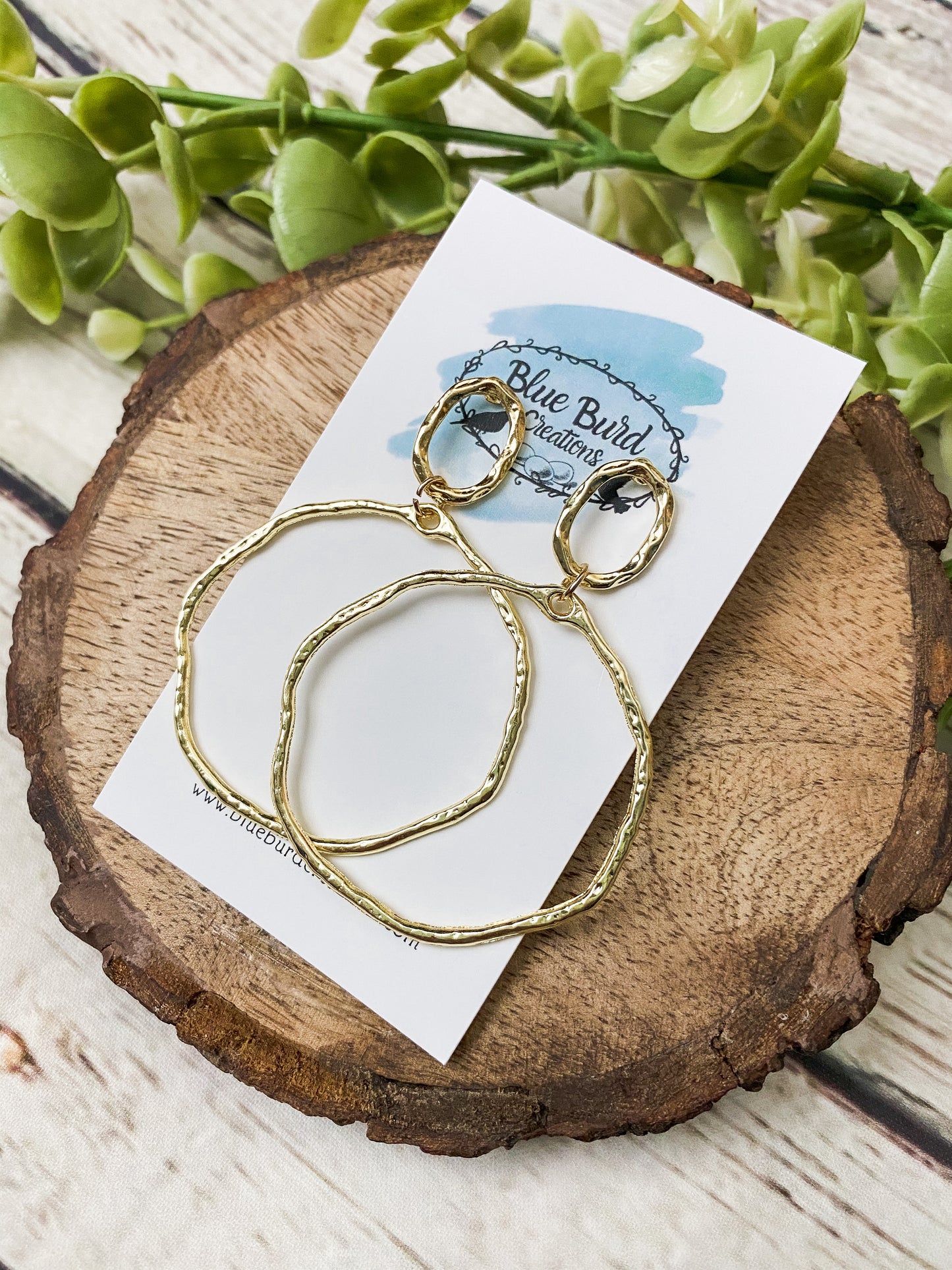 Gold Double Hoops