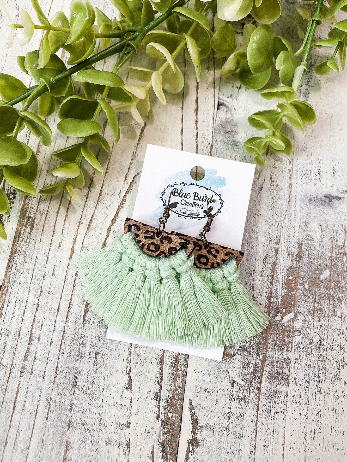 Mint Macrame Earrings