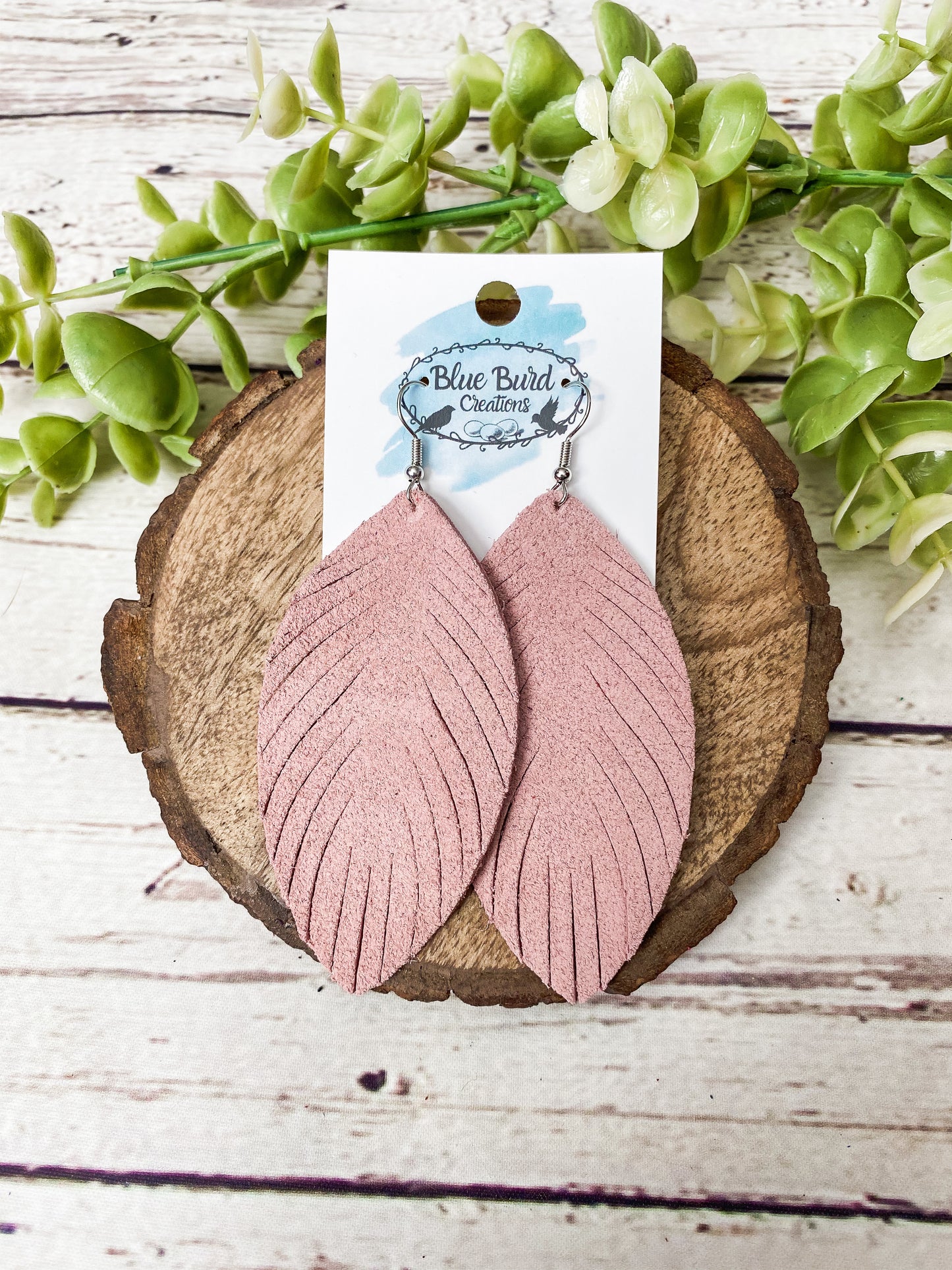 Blush Suede Feather