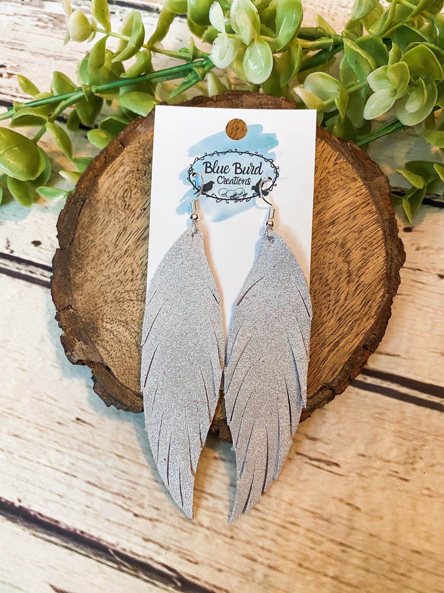 White Shimmer Fringey Feathers