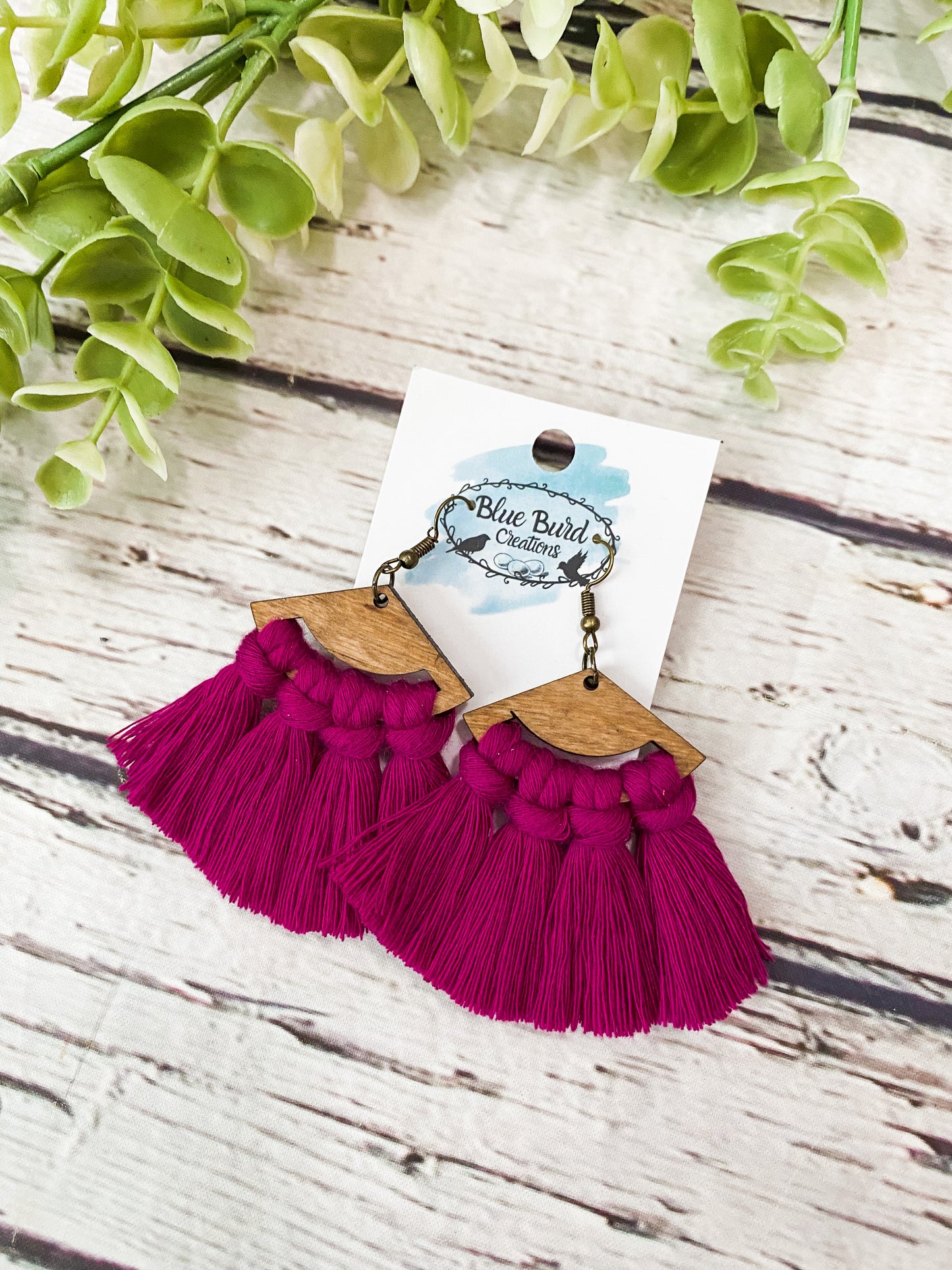 Orchid Macrame Earrings