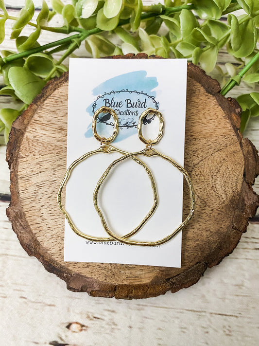Gold Double Hoops