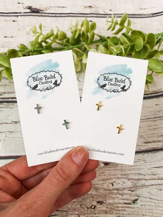 Petite Cross Studs