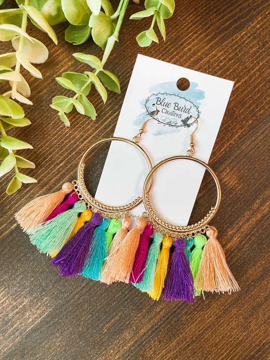 Summer Tassel Hoops