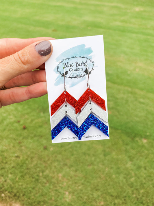 Patriotic Glitter Acrylic Arrows