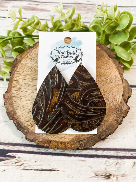 Embossed Brown Teardrops