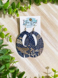 Snakeskin on Navy Oval Fringe