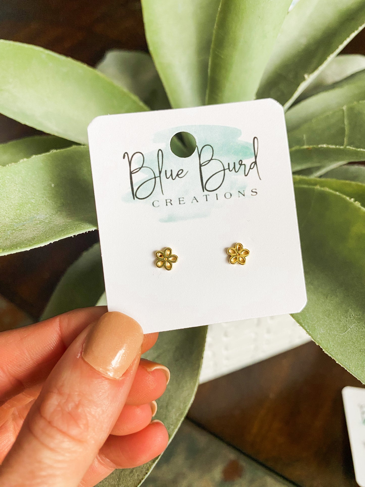 Gold Dainty Floral Studs