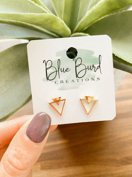 Gold Duo Tri Studs