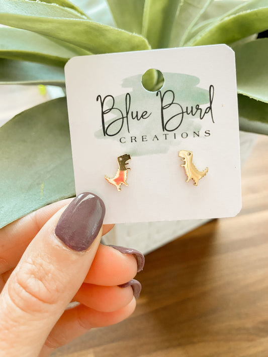 Gold Dino Studs