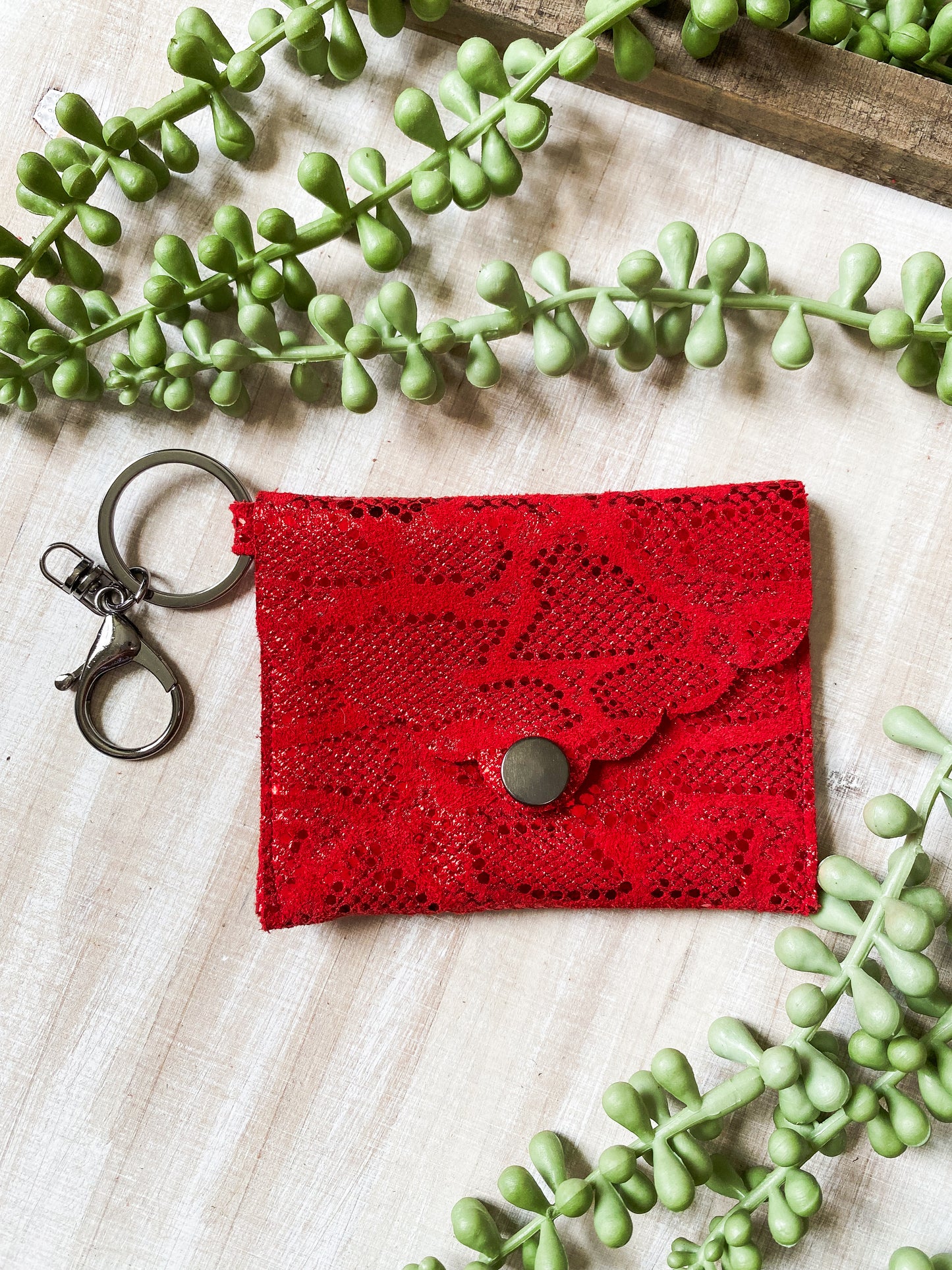 Red Shimmer Snake Skin