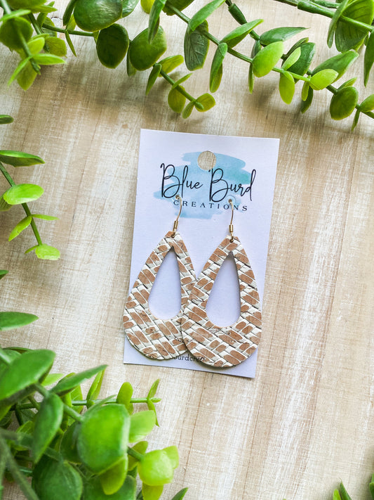 Distressed Weave Open Teardrops