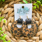 Black Floral Cork Hoops