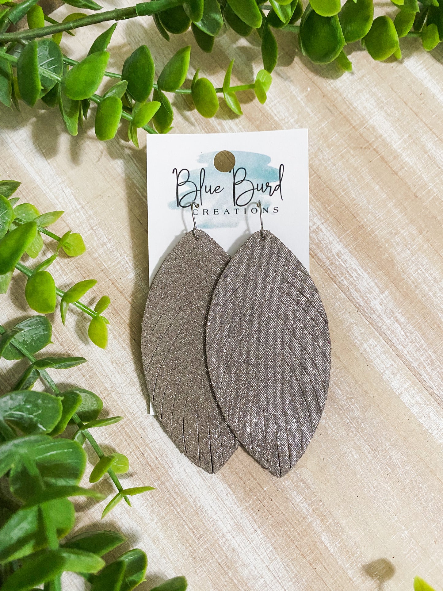 Granite Gray Shimmer Feather