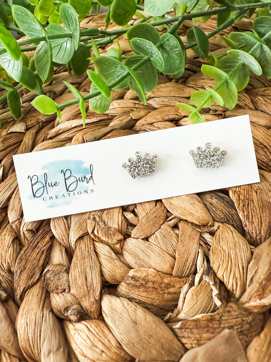 Glitter Crown Stud