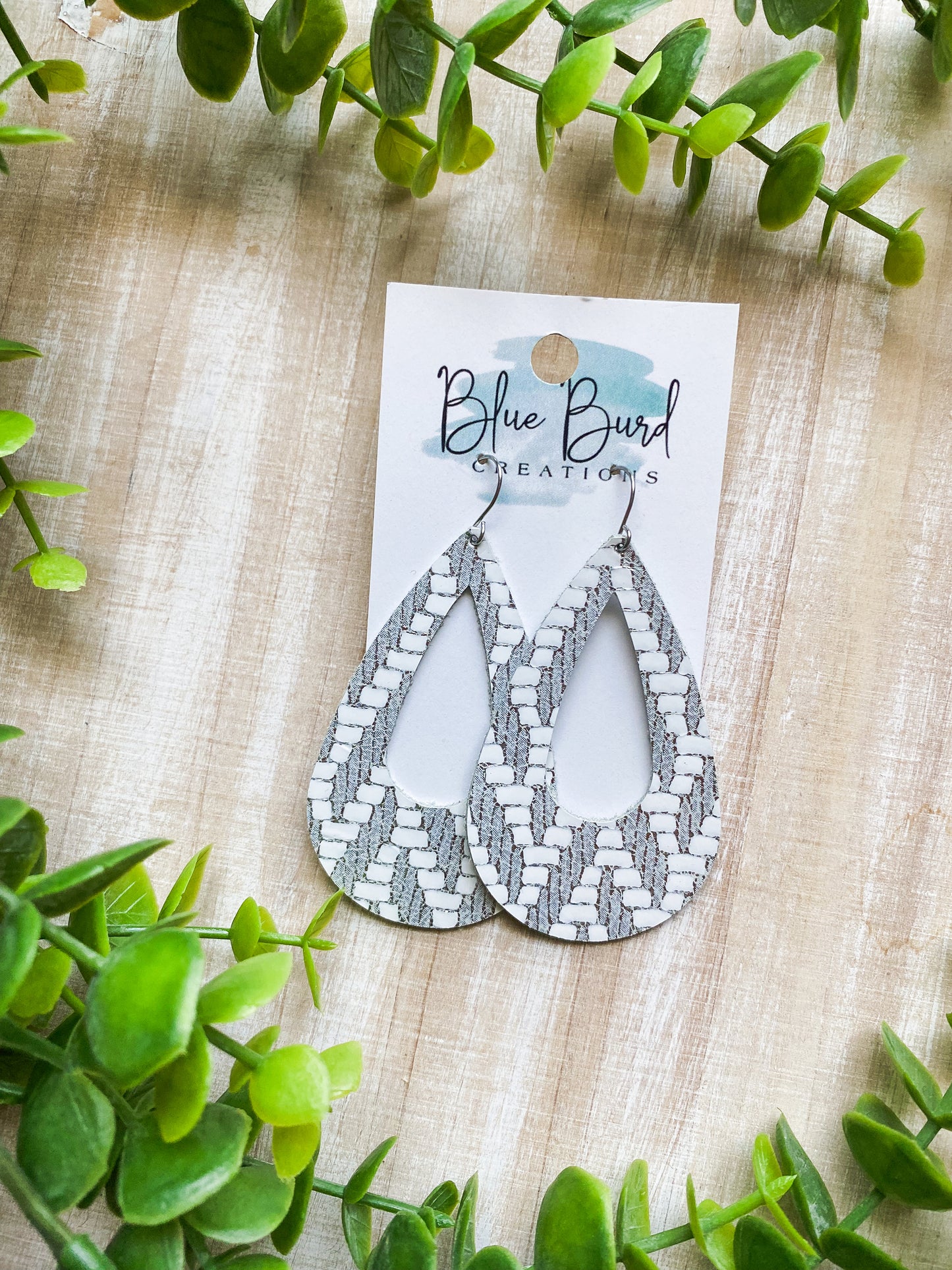 Silver Chevron Open Teardrops