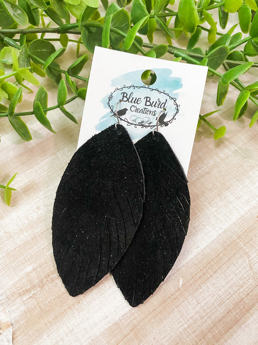 Black Suede Feather