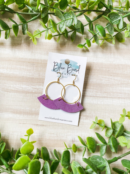 Lavender Suede Hoop Bars