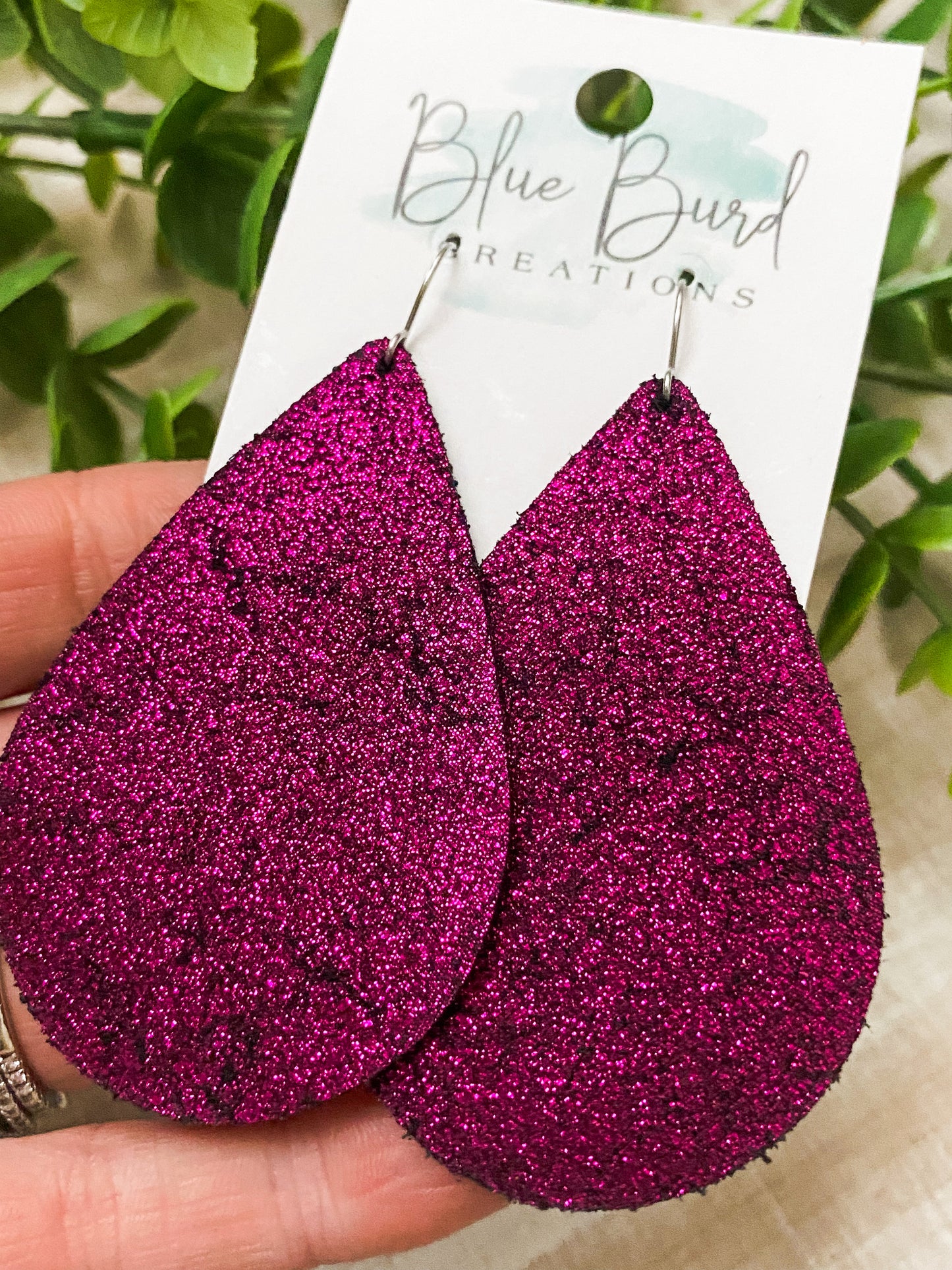 Magenta Shimmer Teardrops