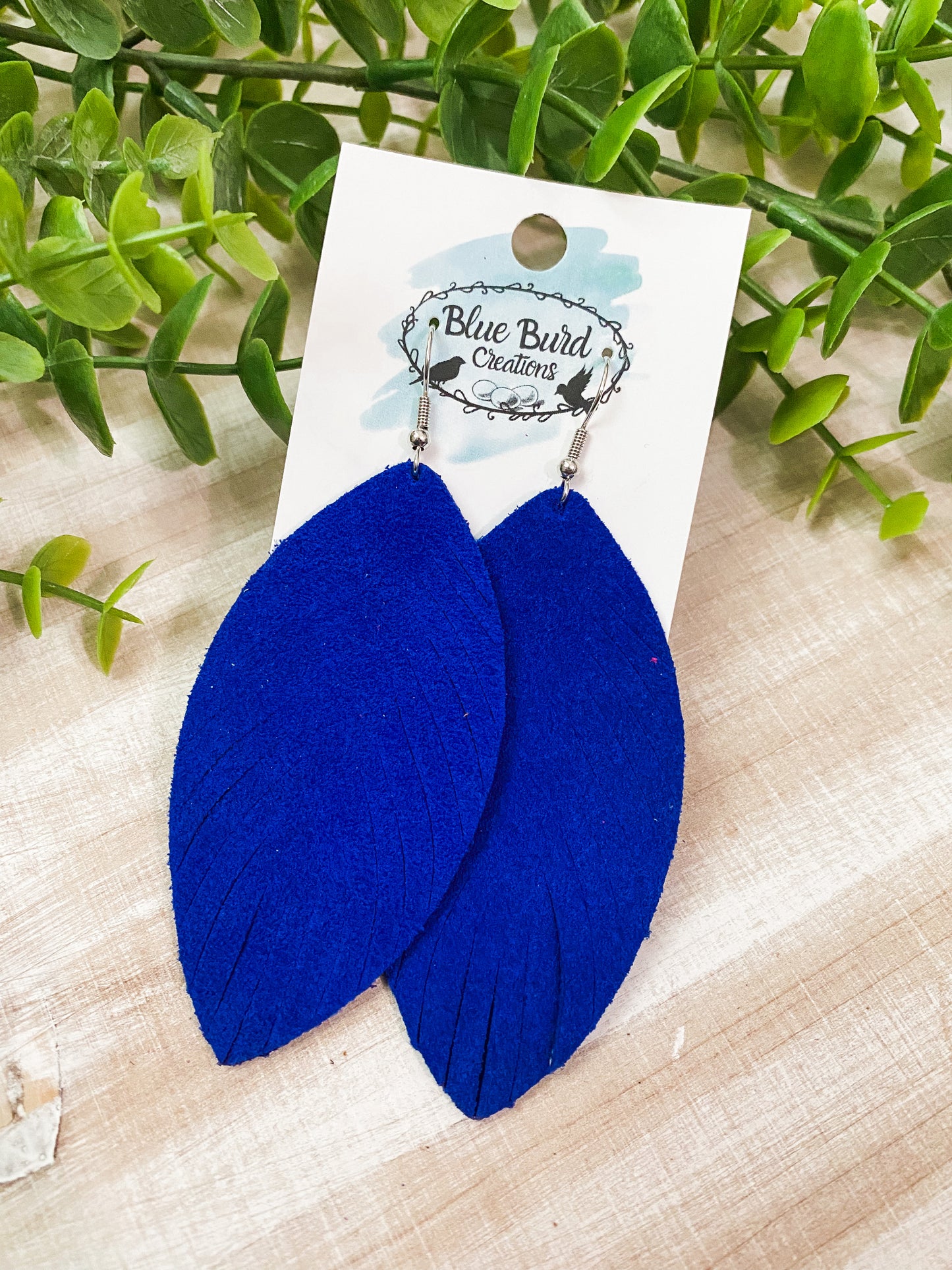 Bright Blue Suede Feather