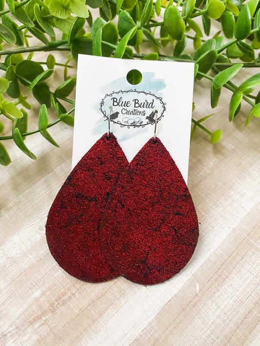 Red Shimmer Teardrops