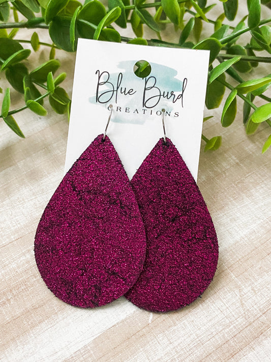 Magenta Shimmer Teardrops