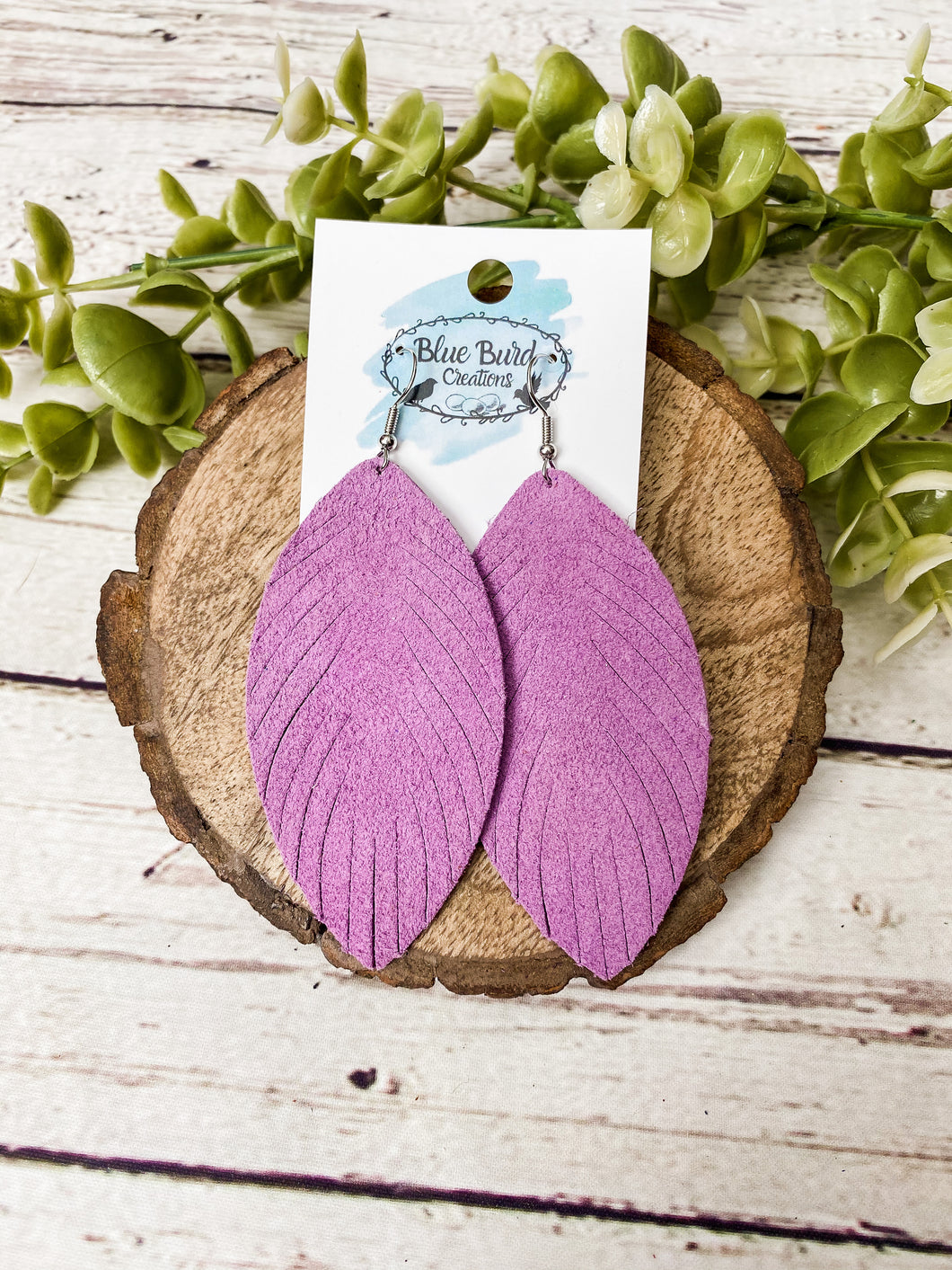 Lilac Suede Feather