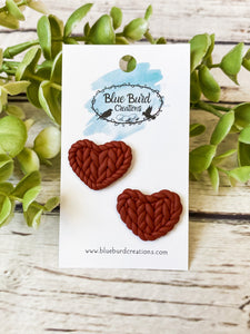 Braided Heart Studs