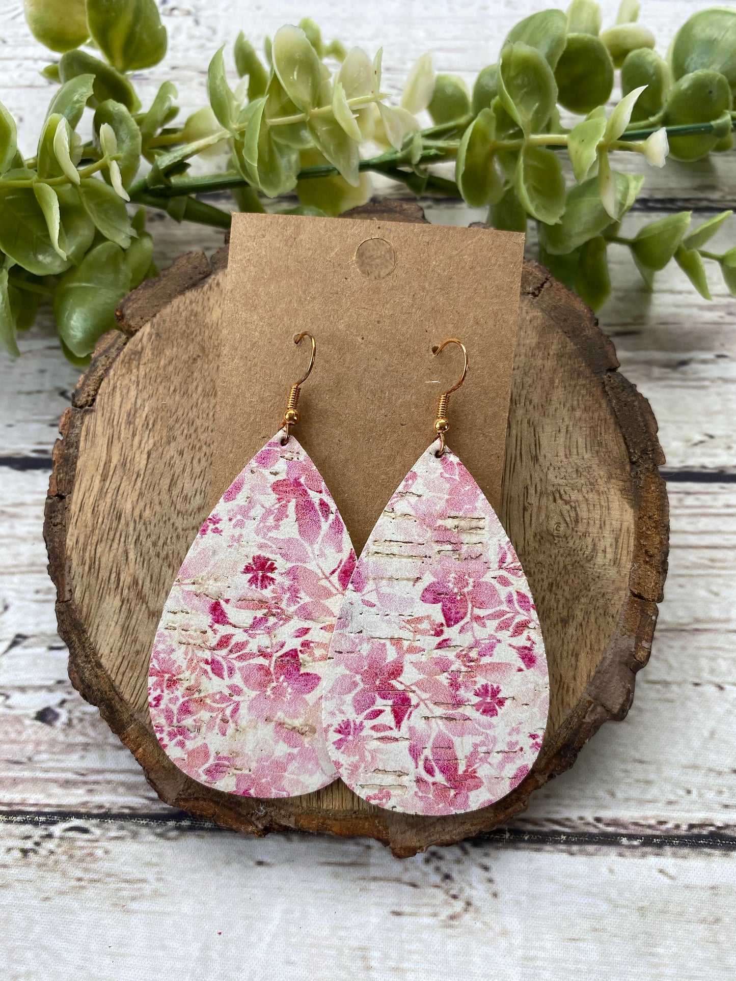 Pastel Pink Floral Teardrops