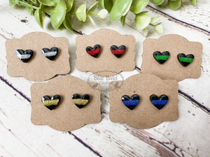 First Responder Heart Studs