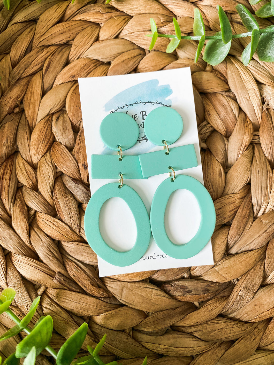 Matte Mint Geo Dangles