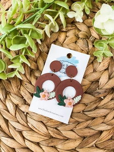 Floral Clay Hoops